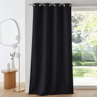 Штора Затемняющая двухсторонняя с люверсами Voda 250 x 140 см черный LA REDOUTE INTERIEURS  фото, kupilegko.ru